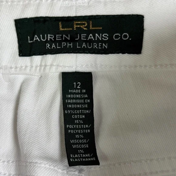 LRL Lauren Jeans Co Women’s White Classic Straight Cropped Coastal Jeans Size 12 - Picture 2 of 8